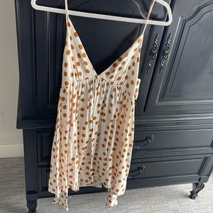 Zara XS dress, brown/orange polka dots, worn once